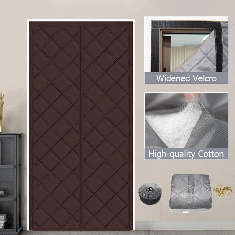 Tenda antivento in cotone spesso, adatta per l'inverno, isolamento termico magnetico, impermeabile e insonorizzata, 80X220 cm - 4