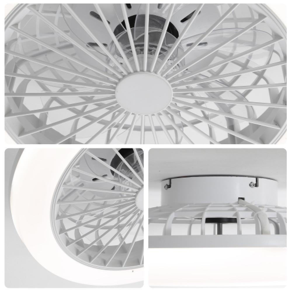 Ventilatore da soffitto 46CM con illuminazione LED, telecomando,funzione inversa Design moderno senza pale,per camera da letto,cucina e sala da pranzo - 8