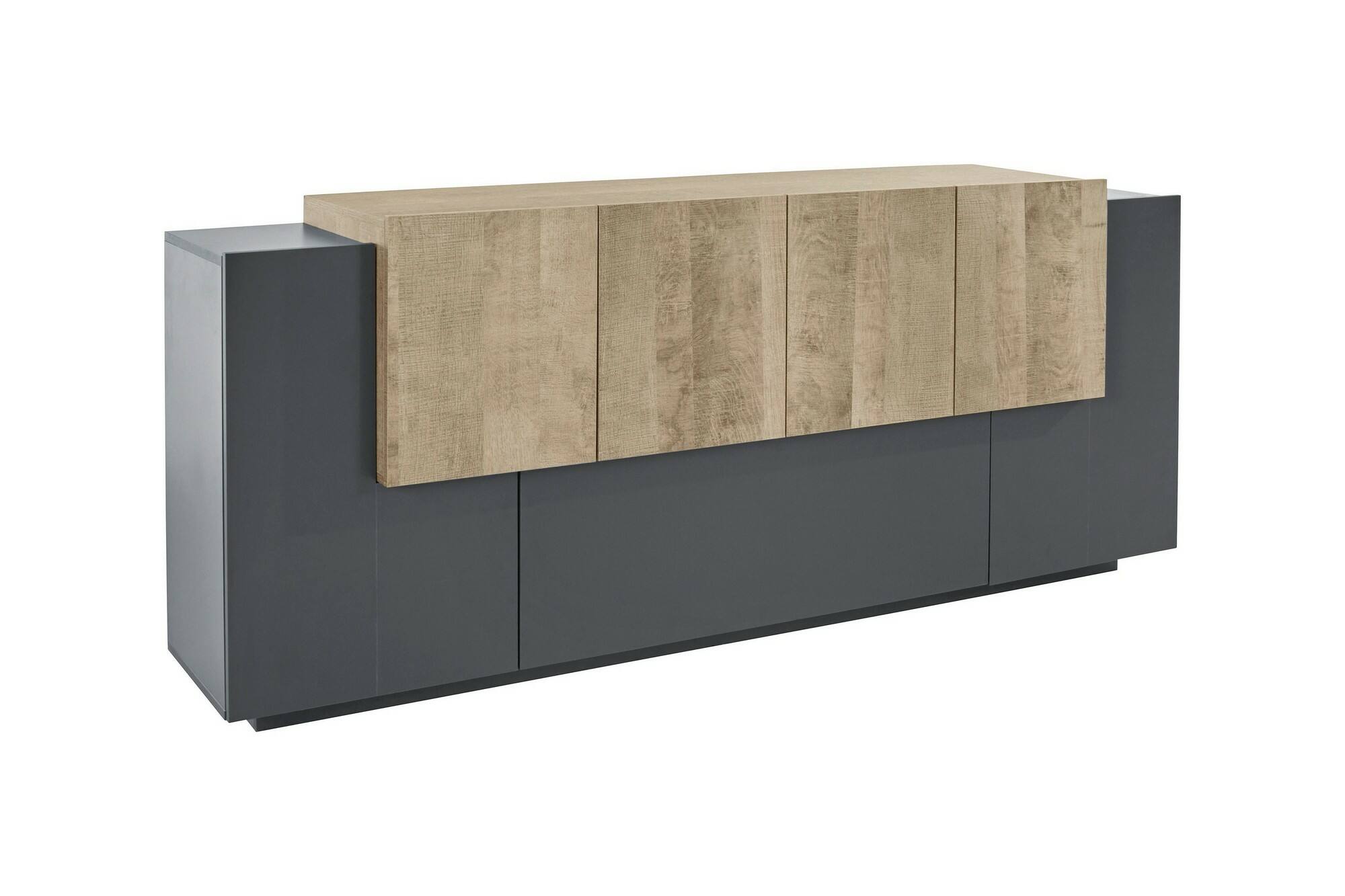 Placard Dbaian, Buffet de cuisine avec 5 portes et 2 tiroirs, Buffet de