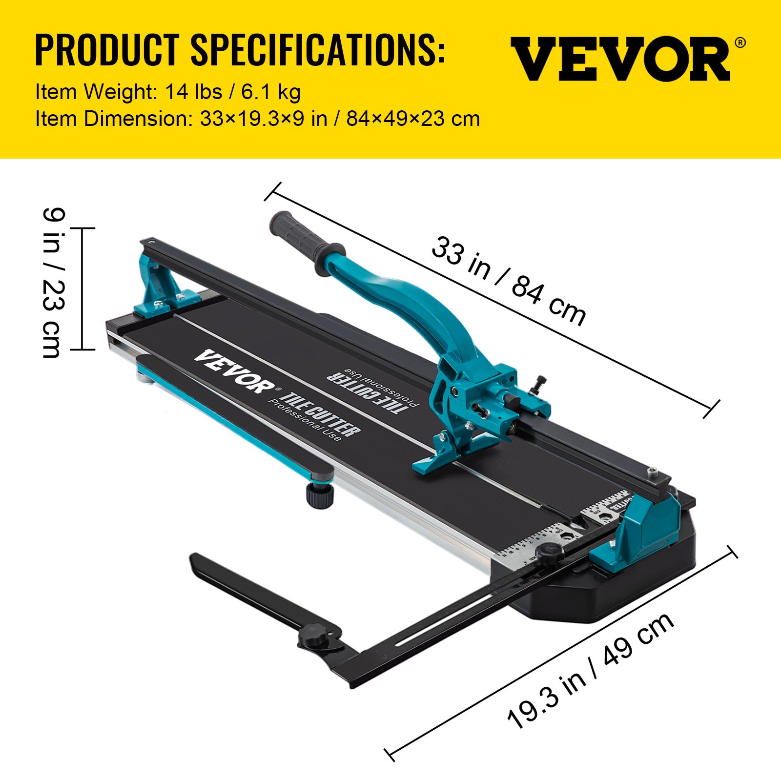 Cortador manual telha VEVOR 600 mm, cortador robusto telha da espessura 6-15 mm com posicionamento preciso do laser infravermelho para cortar cerâmica - 7