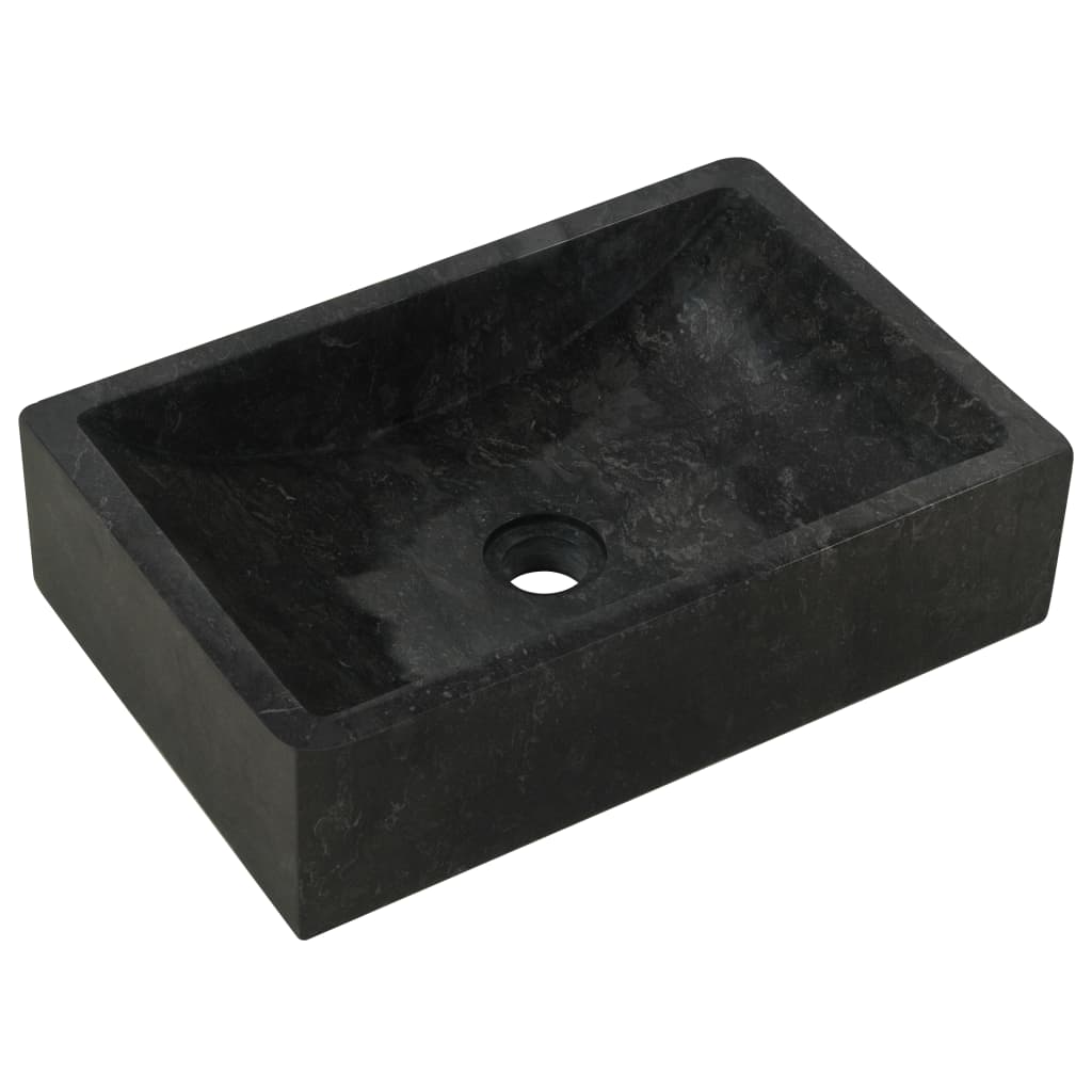 vidaXL Tocador de baño madera maciza de teca con lavabos mármol negro - 5