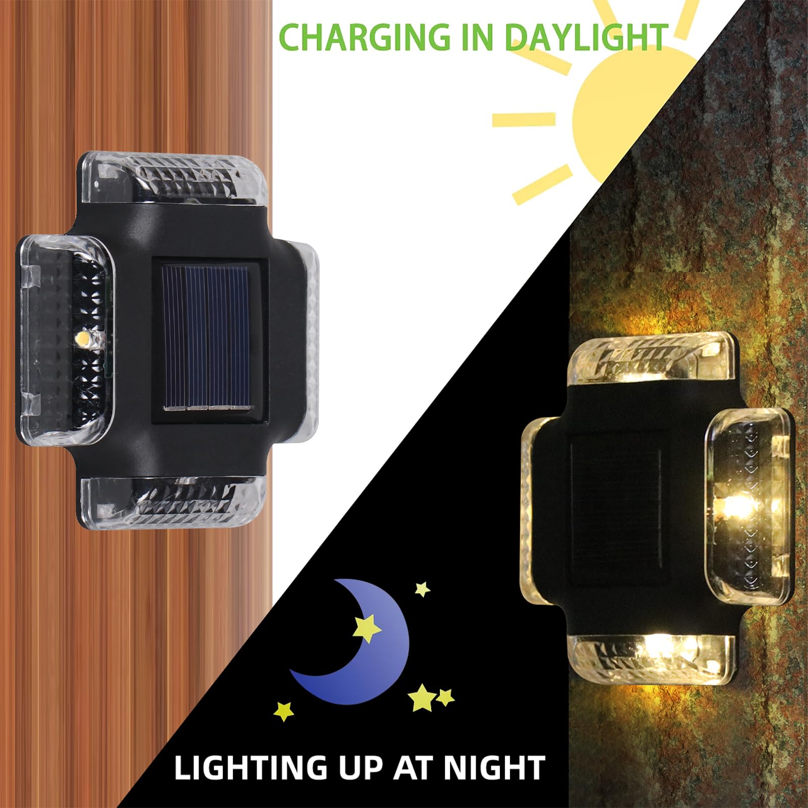 4 luci solari, luci per scale, luci da parete per esterni, luci solari per esterni, luci LED, luce bianca | Leroy Merlin