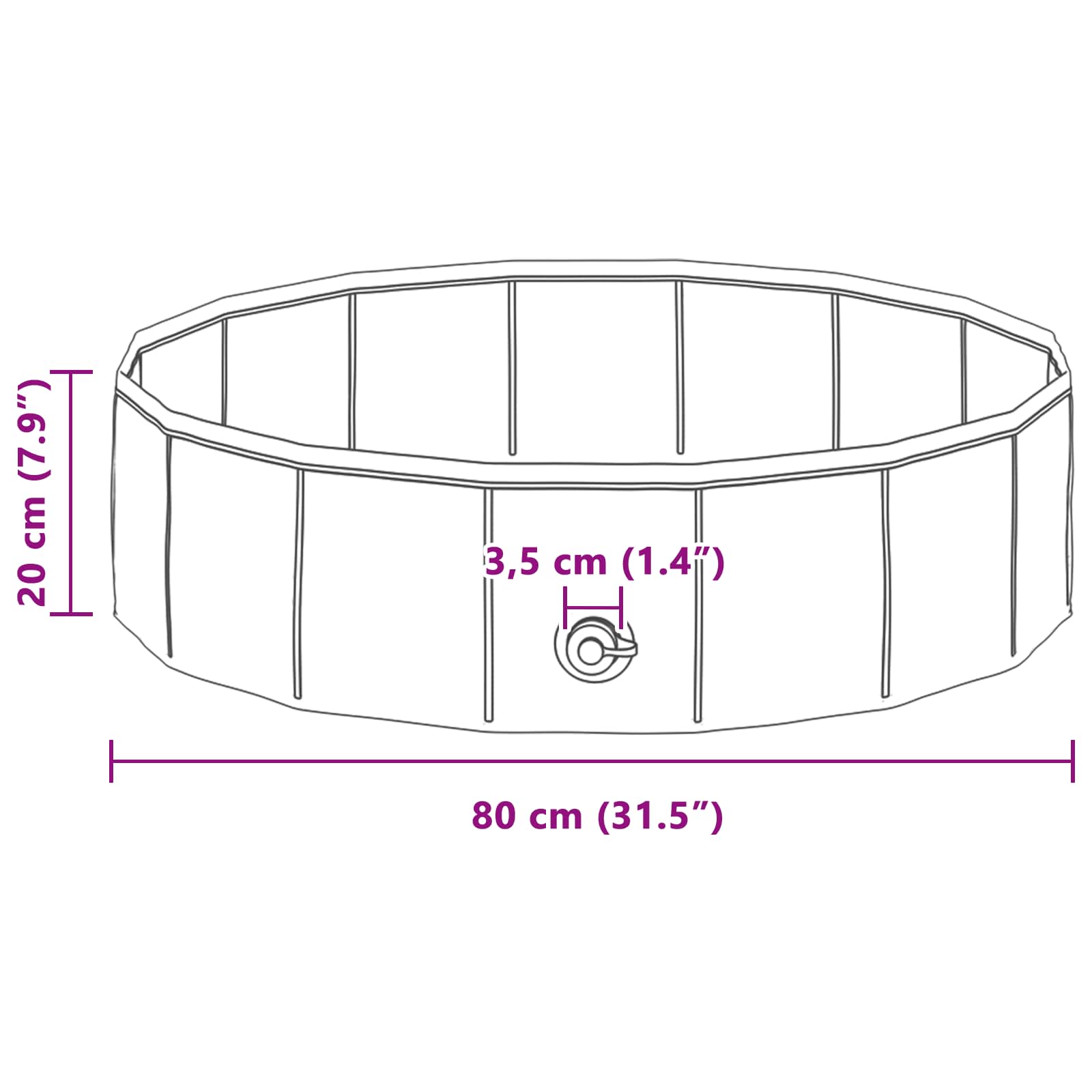 vidaXL Piscine pour enfants Bleu Ø 80 x 20 cm - 7