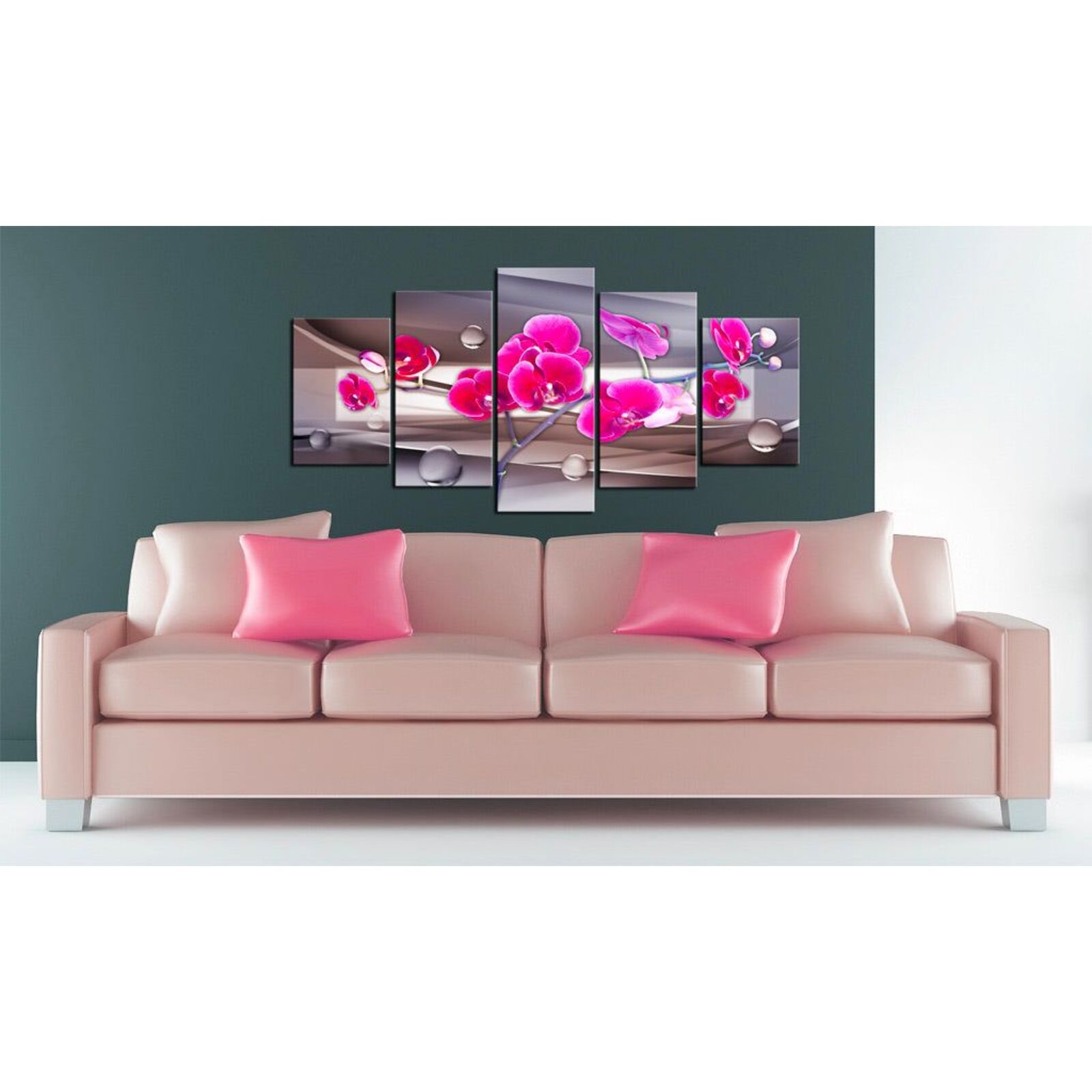 Tableau orchidée sur un fond sobre - 200 x 100 cm - 2