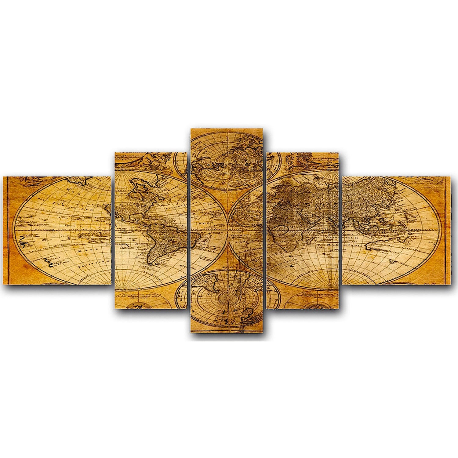 DekoArte - Impression Sur Toile Moderne | Décoration Pour Le Salon Ou Chambre | Carte Du Monde Antique | 180x85cm XXL - 2