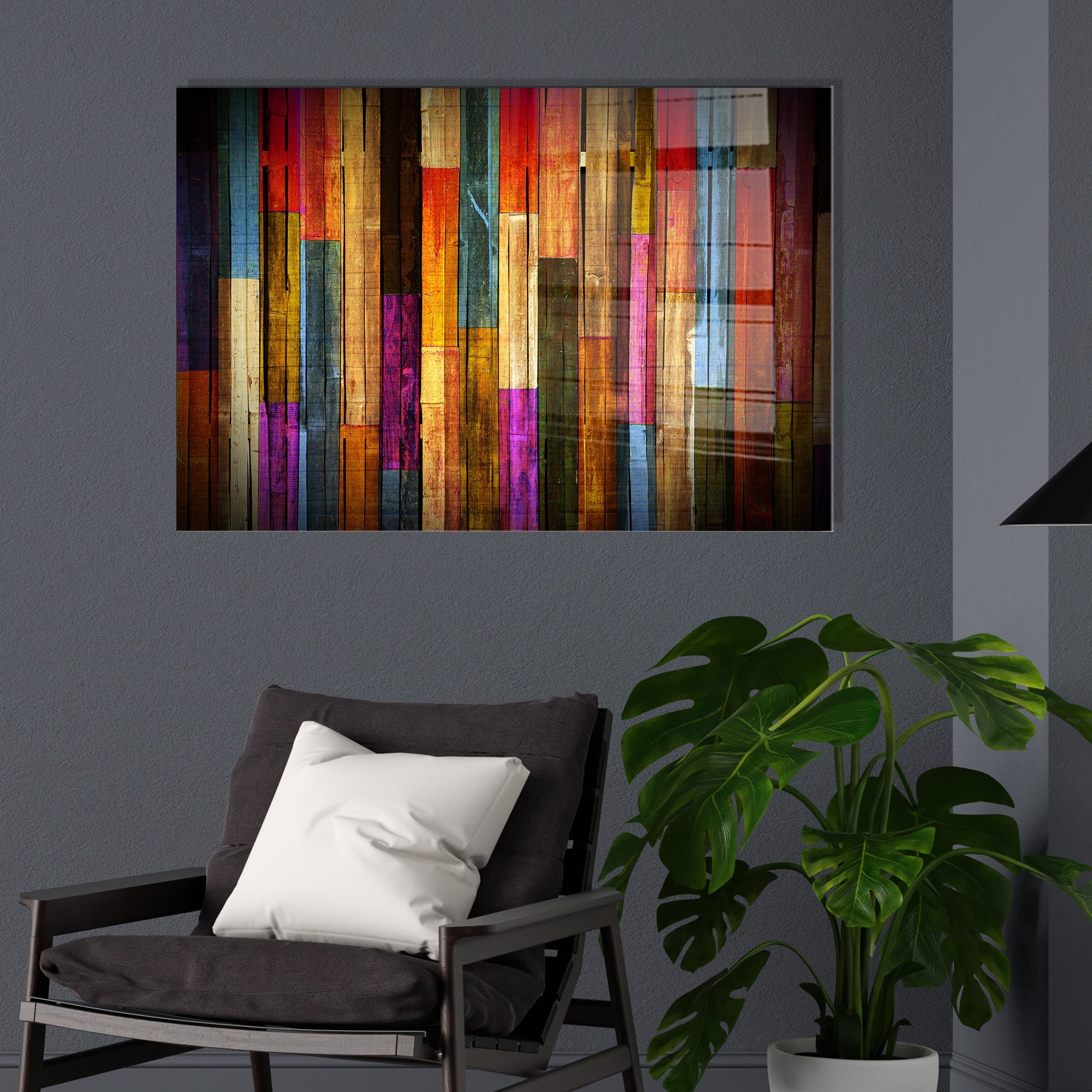 Tulup Peinture sur Verre trempé 50x125cm décoration Murale Tableau Image - Venise Italie - Jaune