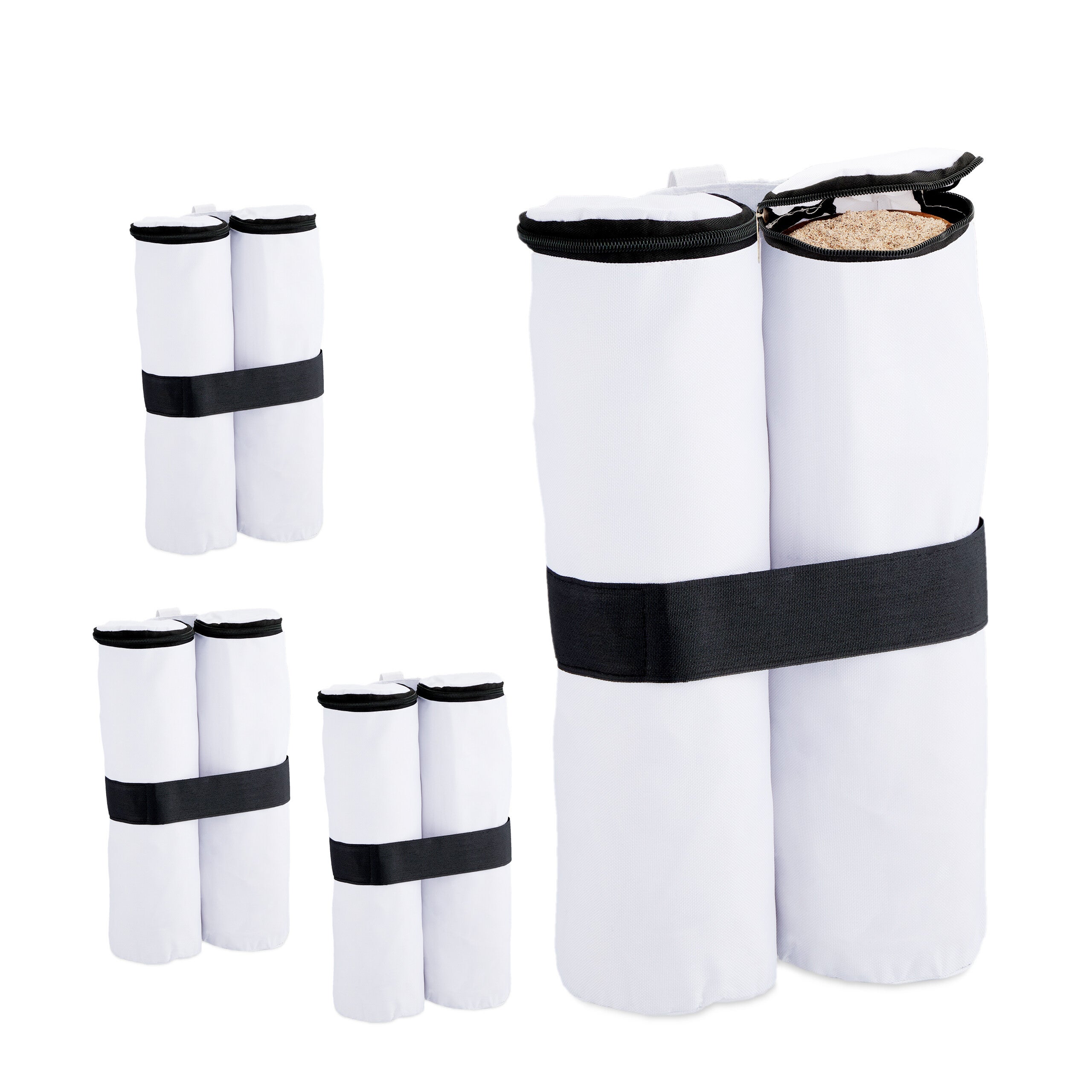 Pesi Per Gazebo 4 Pezzi – Sacchi Di Sabbia In Tessuto Oxford 800D 50x20cm – Da Riempire Fino A 10kg