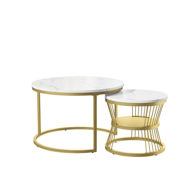LIFA LIVING Tavolini da salotto impilabili set da 2, Tavolini LIFA LIVING Tavolini da salotto impilabili set da 2, Tavolini