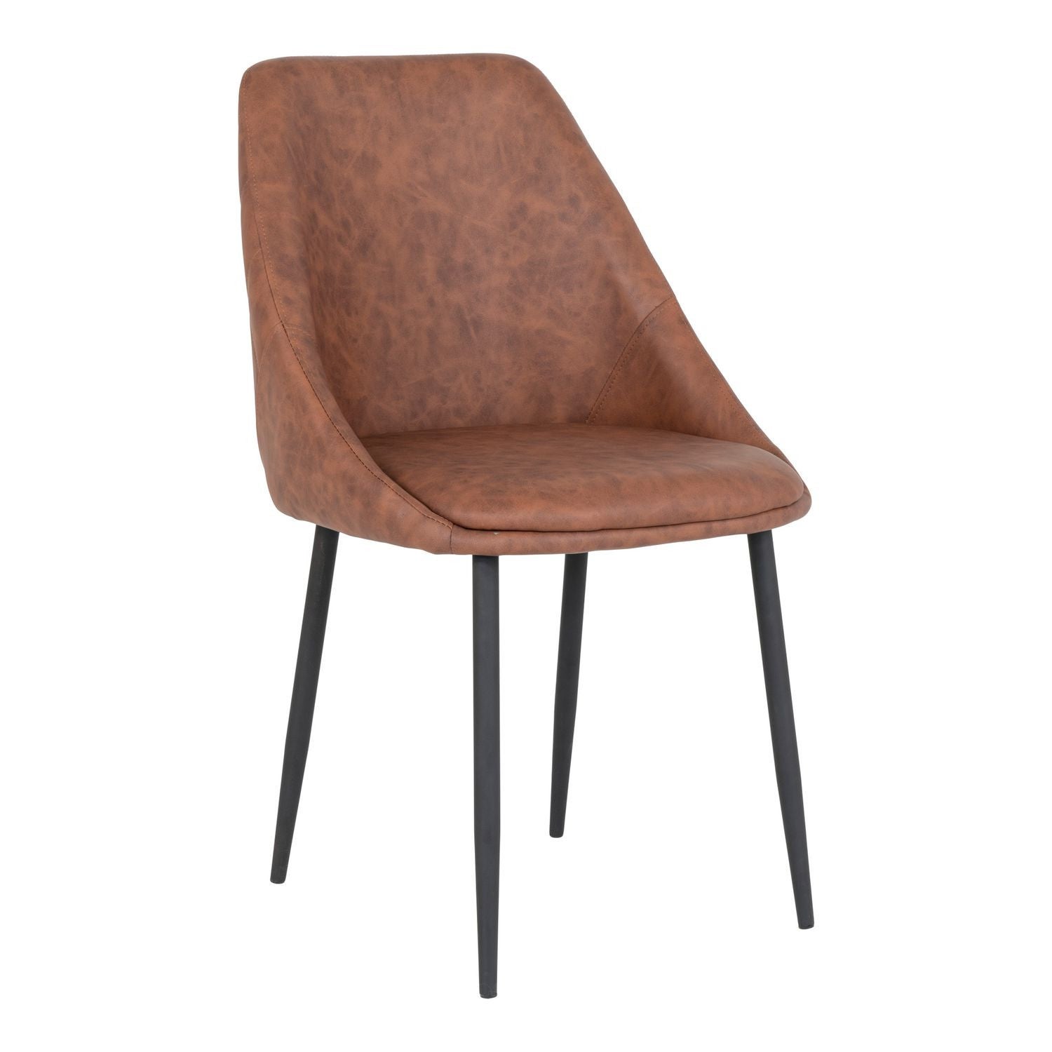 Lot De 2 Chaises De Salle à Manger En Cuir PU - Design Scandinave, Dossier Rembourré, Pieds Métal, Gris - 11