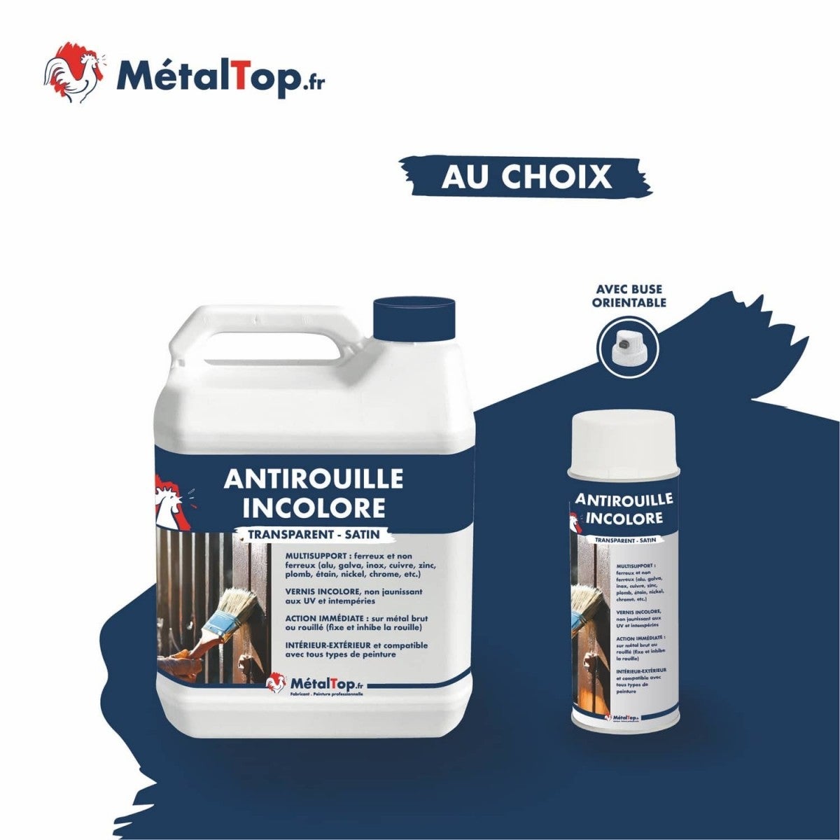 Antirouille Incolore - Metaltop - RAL Incolore - Pot 5L - 7