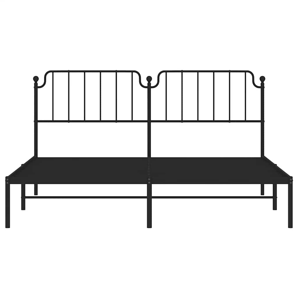 Estructura cama sin colchón con cabecero metal negro 183x213 cm vidaXL - 6
