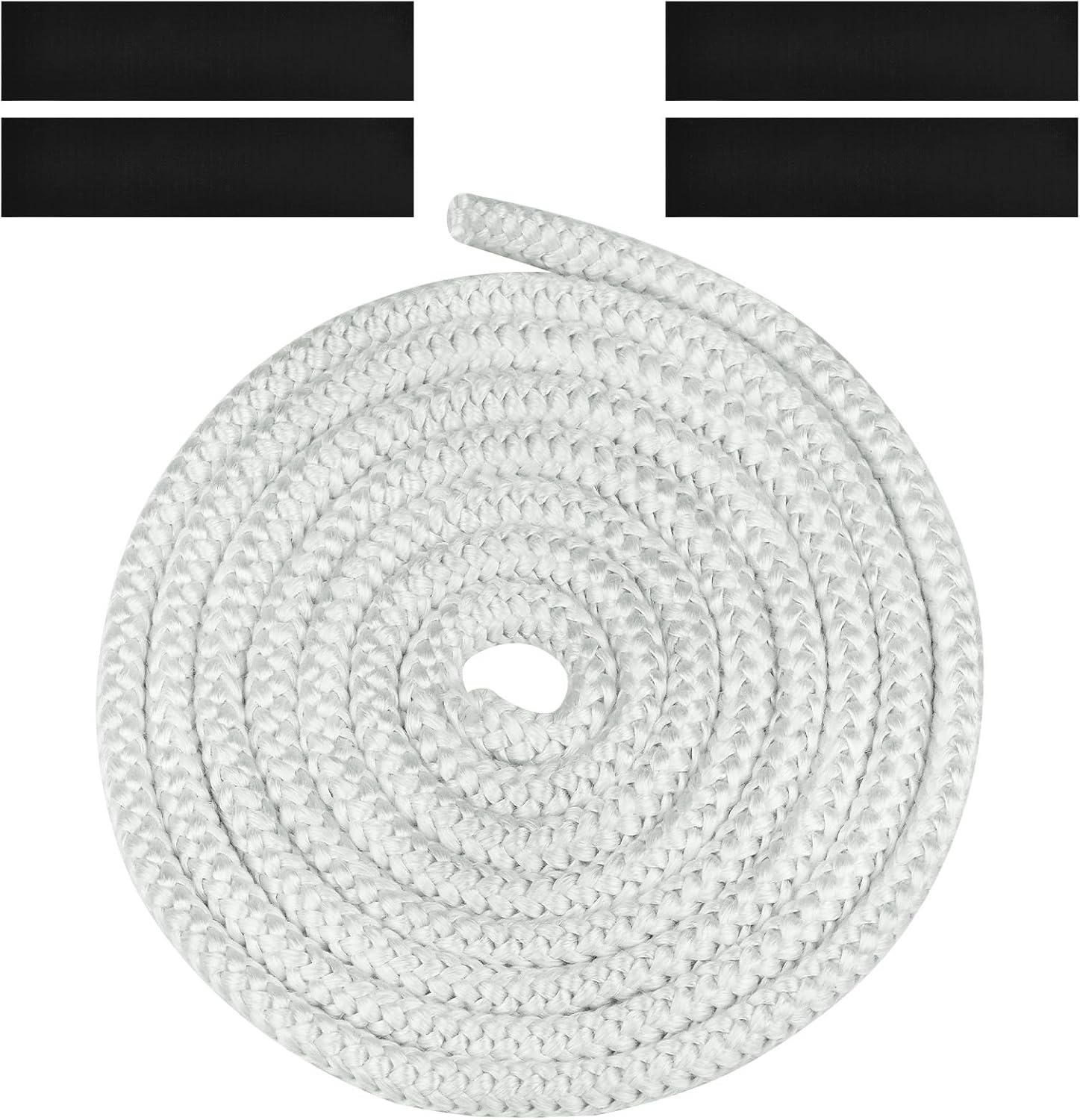 Uszczelka pleciona do wkładu i pieca, 10 mm x 3 m, z włókna szklanego, z 4 taśmami, do pieca opalanego drewnem, kominka, biała
