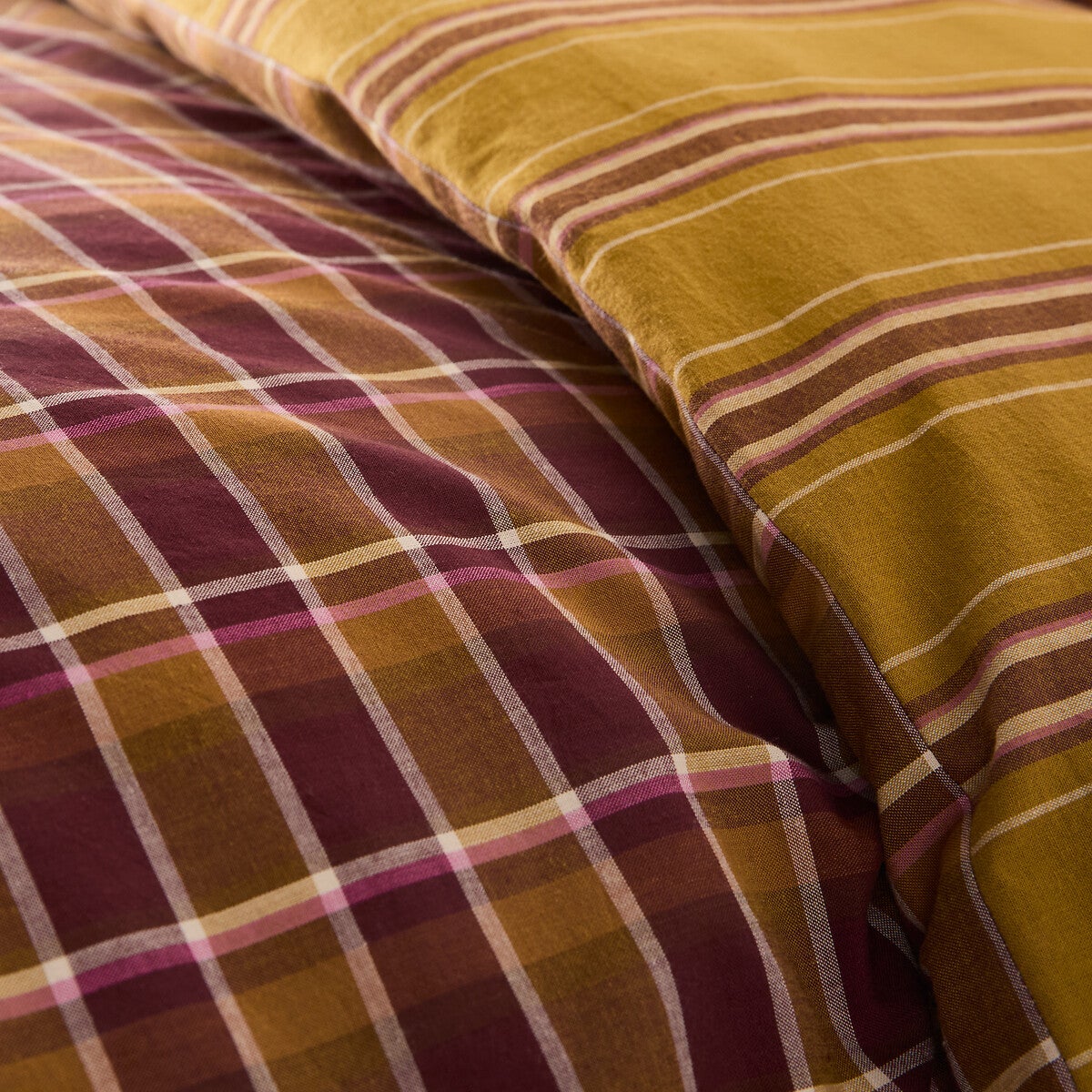 Housse de couette en coton lavé, Oswald - Bordeaux - 240 x 220 cm - 4