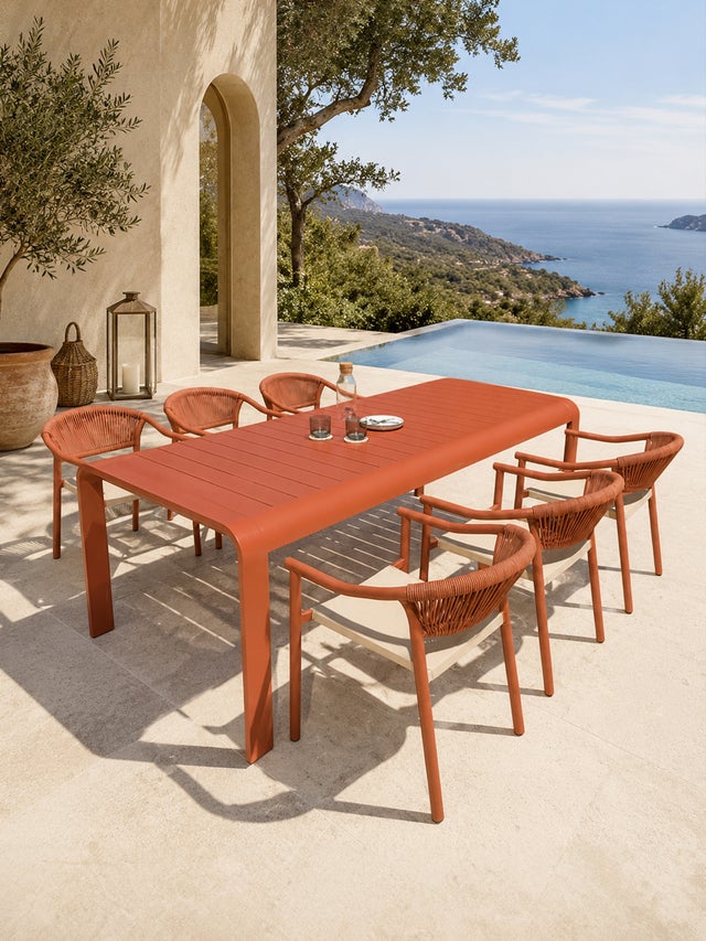 Ensemble repas de jardin en aluminium 6 places HANOI - DCB GARDEN