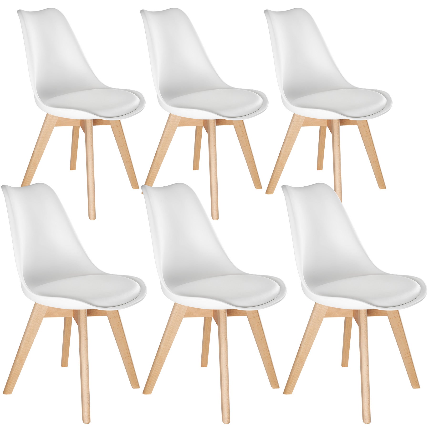 Set De 6 Chaises Sadia – Couleur Biscuit – Piètement Métal Noir – Contemporain
