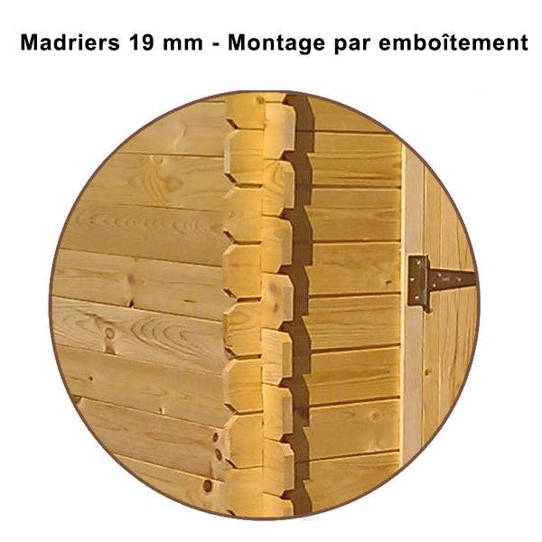 Abri de jardin - bois brut - 5 m² - 6