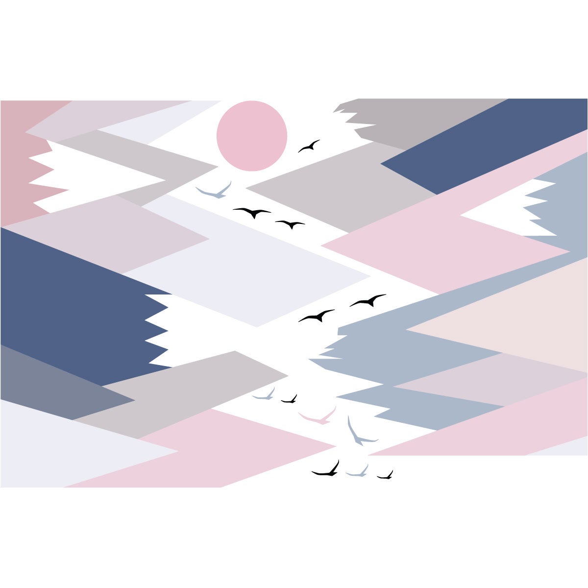 Stickers enfant montagnes scandinaves ilonka 120 x 180 cm - 4