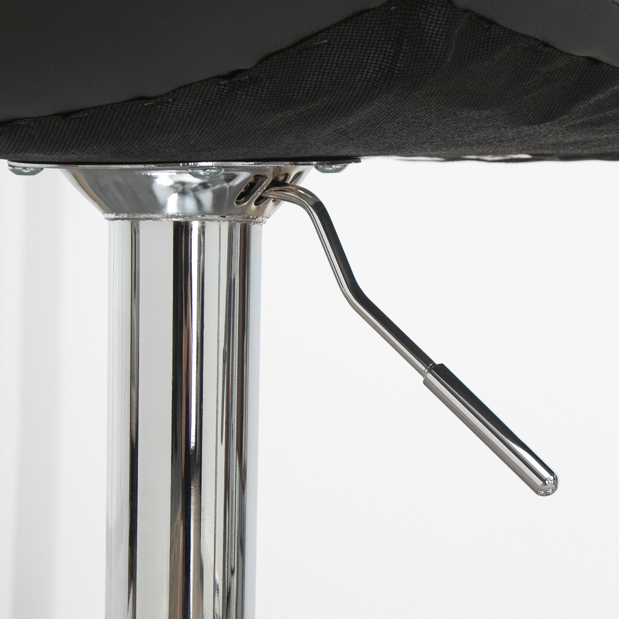 HOMCOM Set 2 Sgabelli da Bar Girevoli in Similpelle con Schienale e Poggiapiedi, 42x45x89-110cm, Grigio - 9