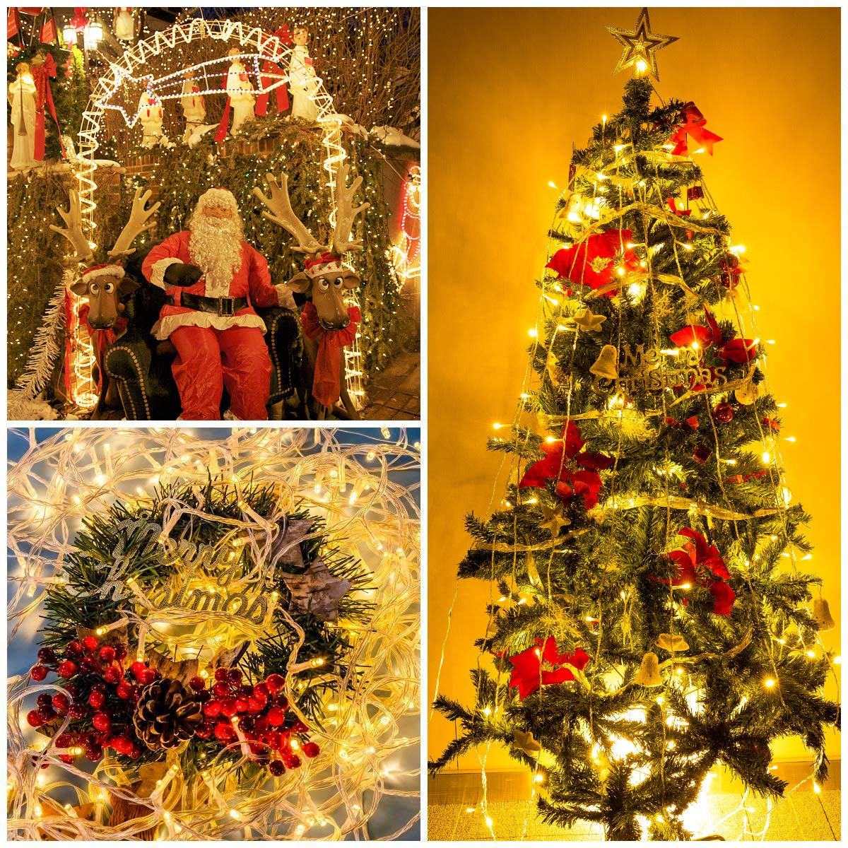 100M Guirlande Lumineuse Extérieur 500 LED Lumiere Blanc Chaud, 8 Modes d'éclairage Intérieur, Décoration Lumineuse Etanche Pour Noel Mariage - 3