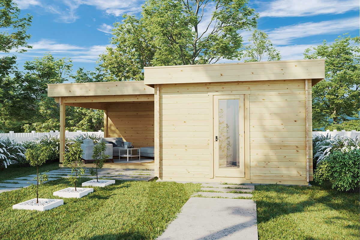 Caseta de jardín Hansa Corner A / 18m² / 6x3m / 44mm - 2