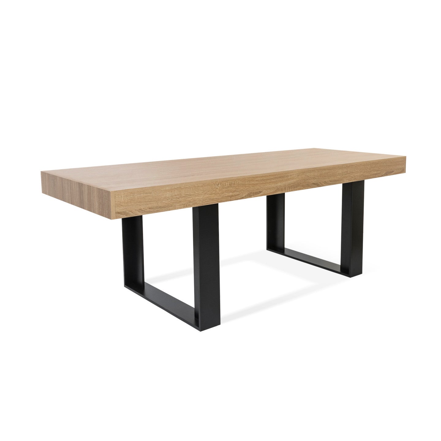 Table à manger rectangle PHOENIX 8 personnes bois et noir 200 cm - 2