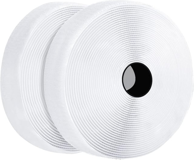 8M Bande Agrippantes Adhésives Ruban Moustiquaire Hook Loop Rouleau Scratch pour moustiquaire fenetre, cadres photos Installation, 8m x 2 (Blanc)