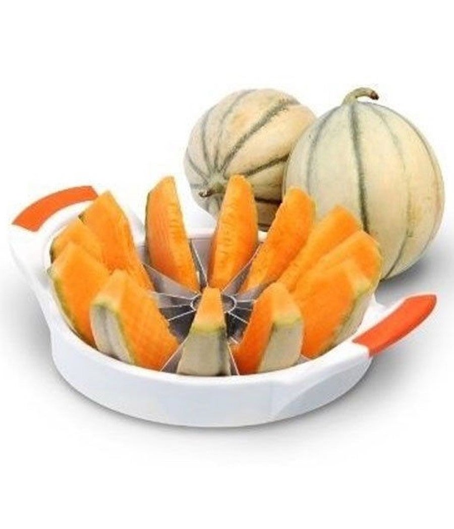 Mannice Taglia Anguria Extra Large 28 Cm - Affettatrice Per Anguria, Melone E Ananas Con 12 Lame In Acciaio Inox - Manico Antiscivolo In Silicone - Come Visto In TV - 5