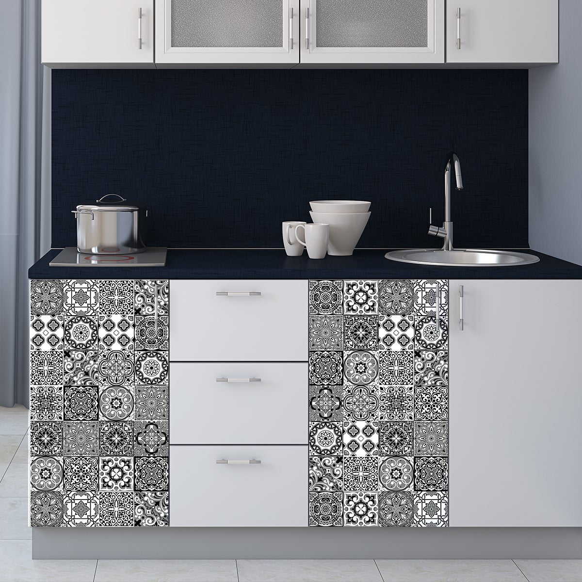 60 vinilos baldosa de cemento muebles soriano - adhesivo de pared - revestimiento sticker mural decorativo - 60stickers20x20cm