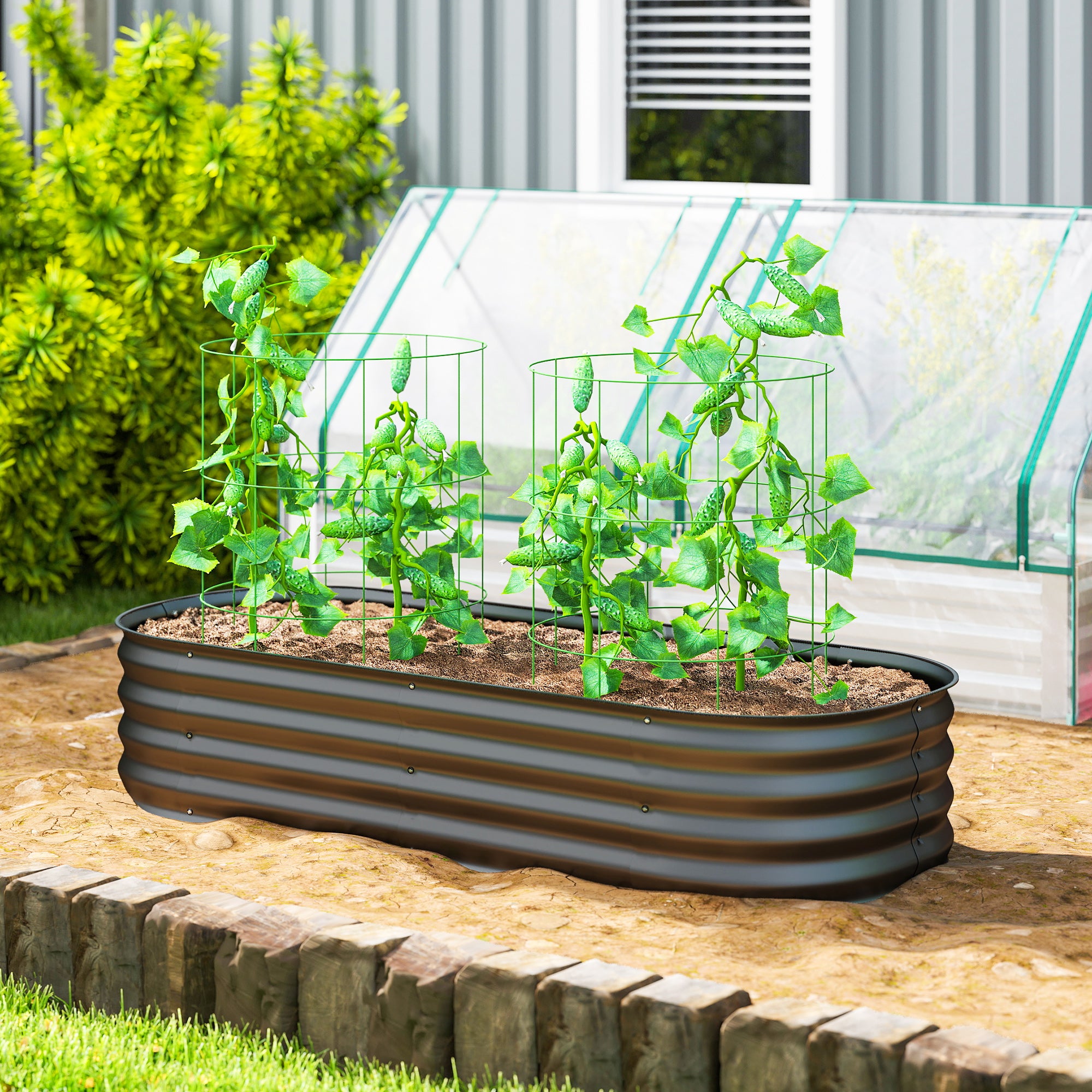 Carré potager de jardin acier galvanisé Outsunny - 2