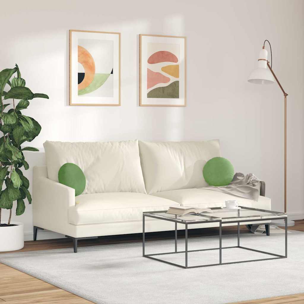 Cojines de asiento, 2 unidades, verde claro, Ø 40 x 13 cm, terciopelo - 4