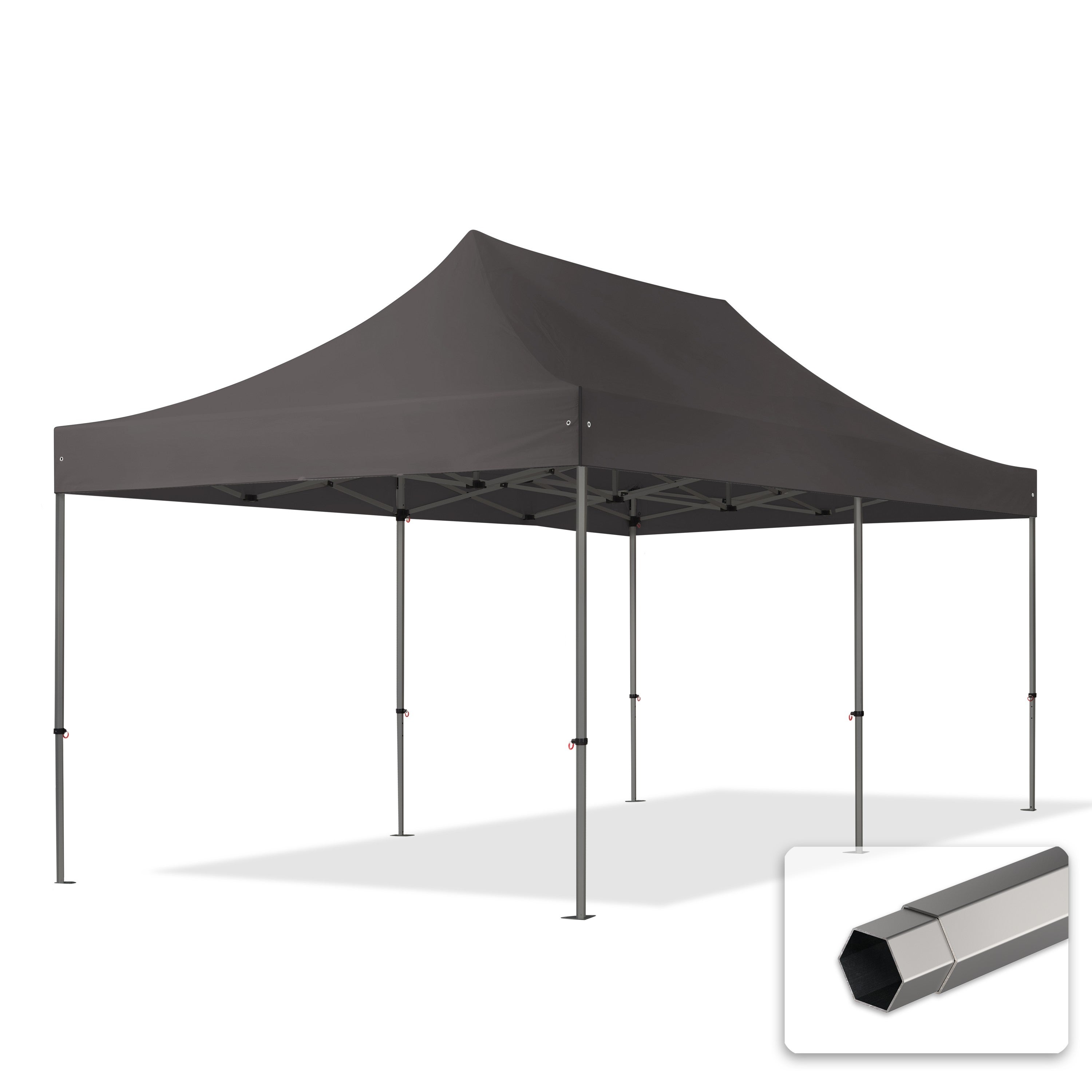 3x6 m Namiot Ekspresowy, PREMIUM Stal 40mm, ciemnoszary