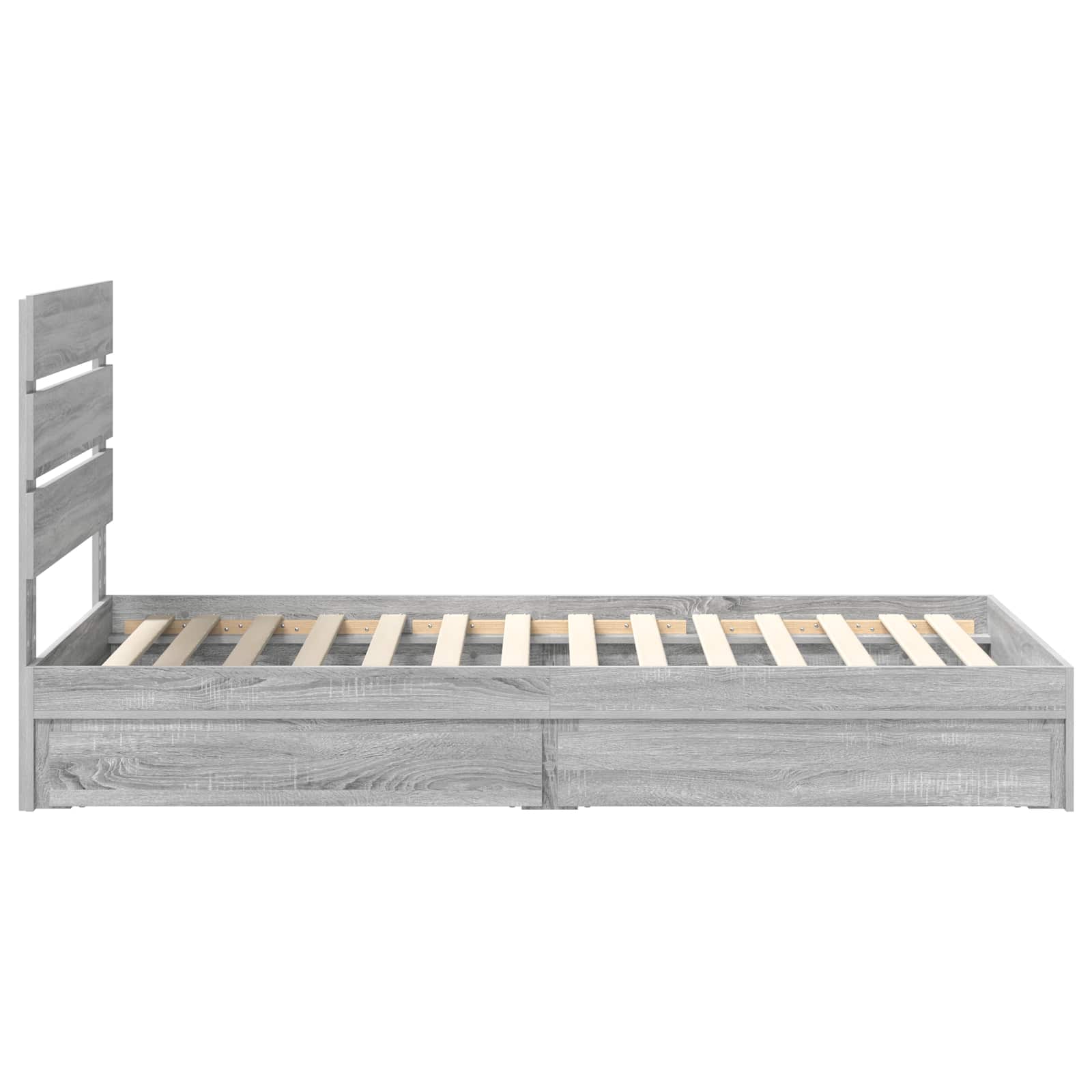 Lit de rangement gris 70 x 190 cm, panneau de bois - 9