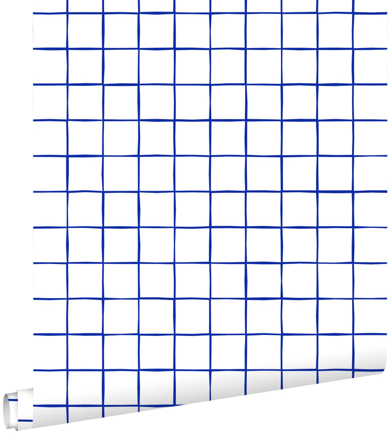 Tapeta motyw kratki niebieskimIbiałym - 53 cm x 10.05 m - ESTAHOME