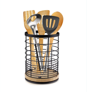 Grand Porte Ustensiles Cuisine Noir Rotatif à 360°Métal Pot Support à Ustensile Rond Rangement Couteaux De Cuisine,pour Cuillère Fourchette Baguettes | Leroy Merlin