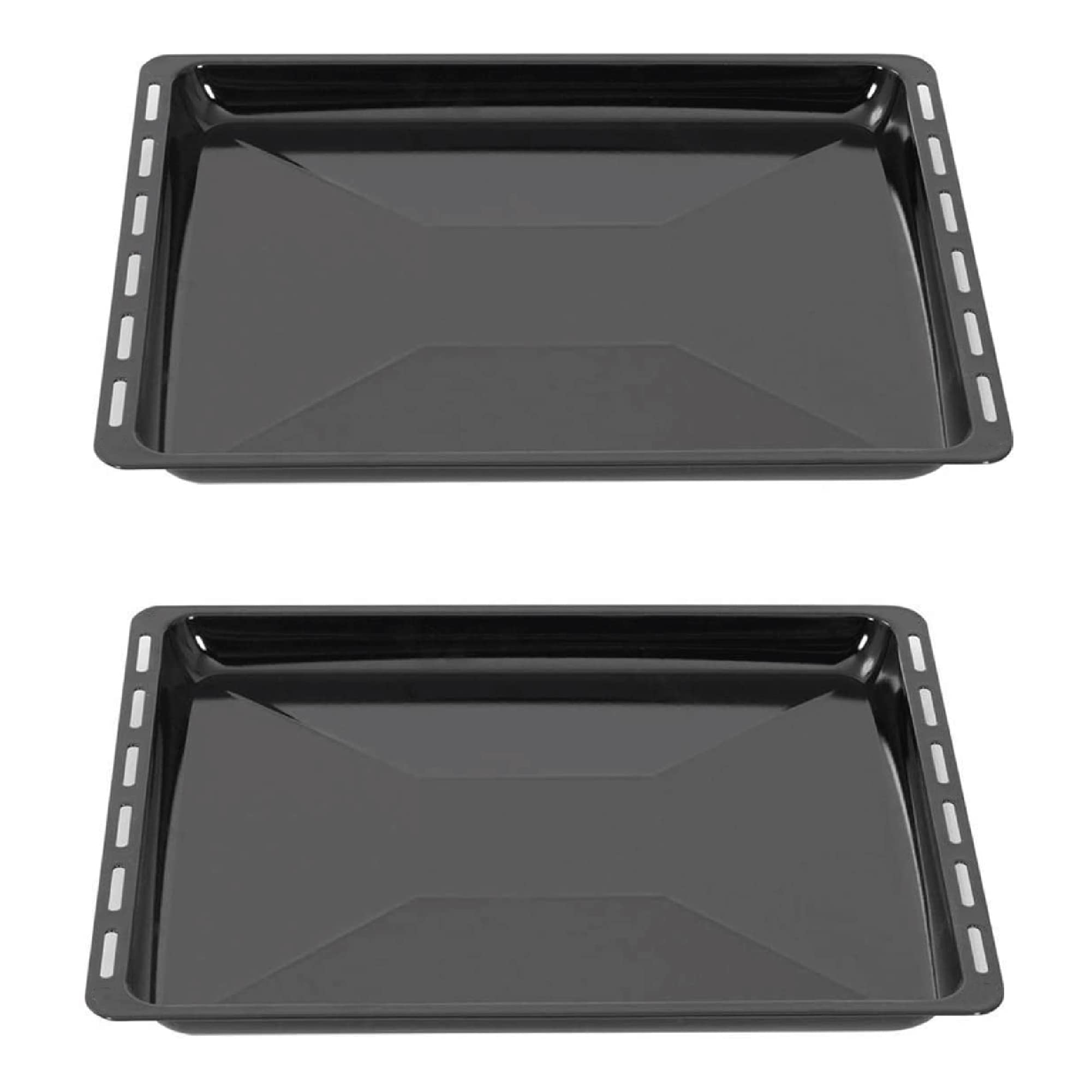 Set Di 2 Teglie Da Forno ICQN 45.5 X 37.5 Cm - Smaltate, Antigraffio, Compatibili Con Bosch, Siemens, Neff E Altri
