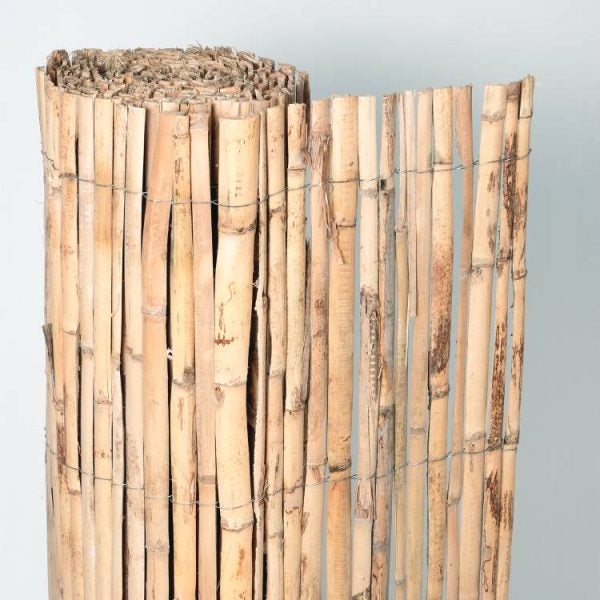 Suinga Valla De Cañizo Bambu 1,8x5 Metros | Cañizo Entero Jardin Natural | Cerramiento De Bambu 95% Ocultación | Valla De Bambu