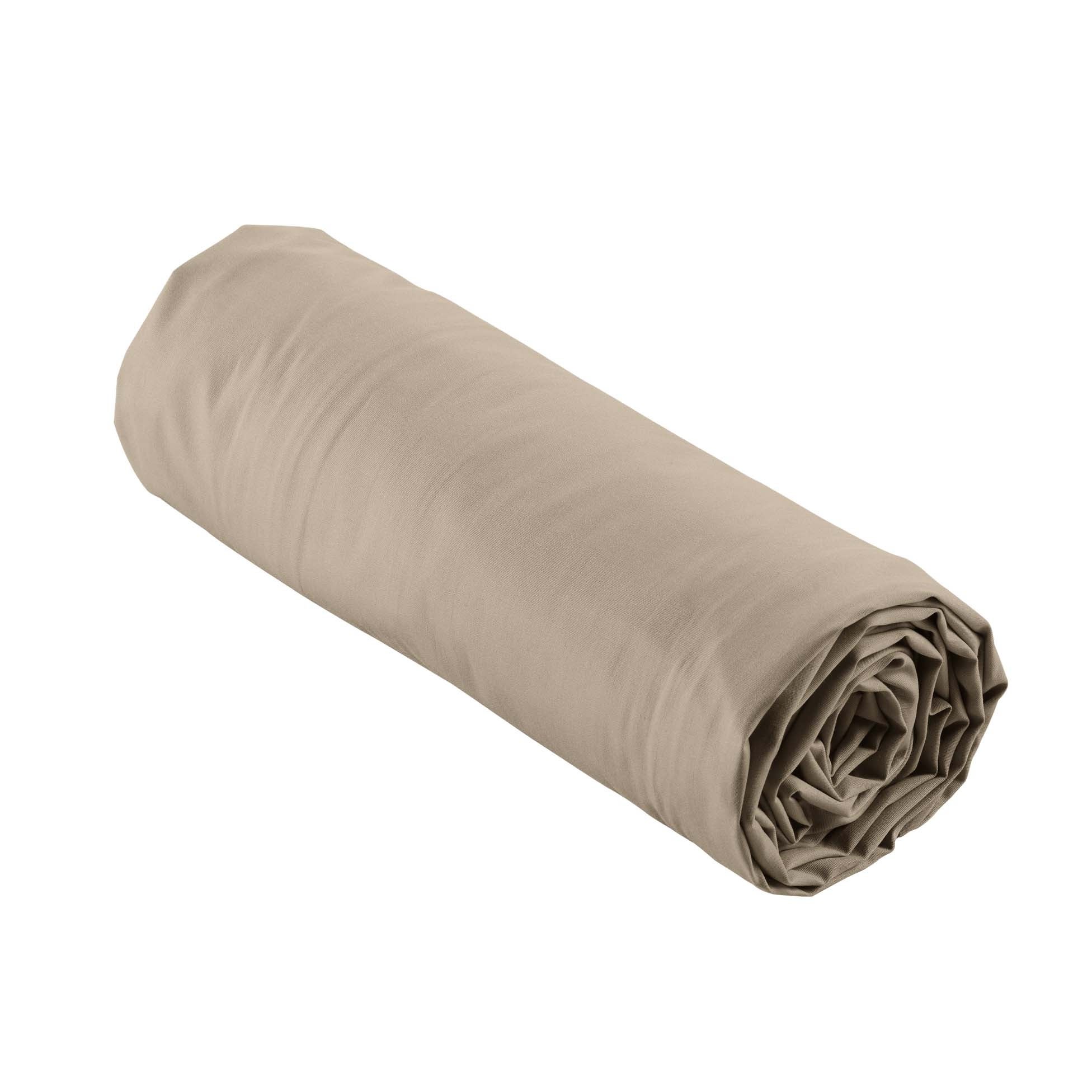 Pack parure 260 x 240 cm en percale 78 Fils + DH 160x200 cm Sable - 5