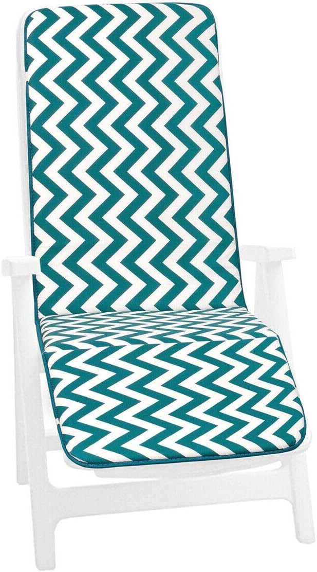 Poduszka Na leżak 100% Wyprodukowano We Włoszech Fotel Miękki Leżak Składanie Zielony Zygzak