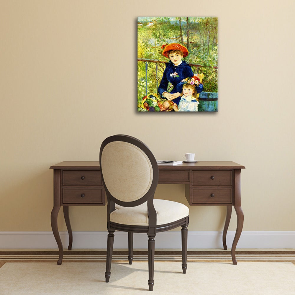 Tableau-Deux Soeurs (Sur la Terrasse) Pierre Auguste Renoir cm 80x100 - 2