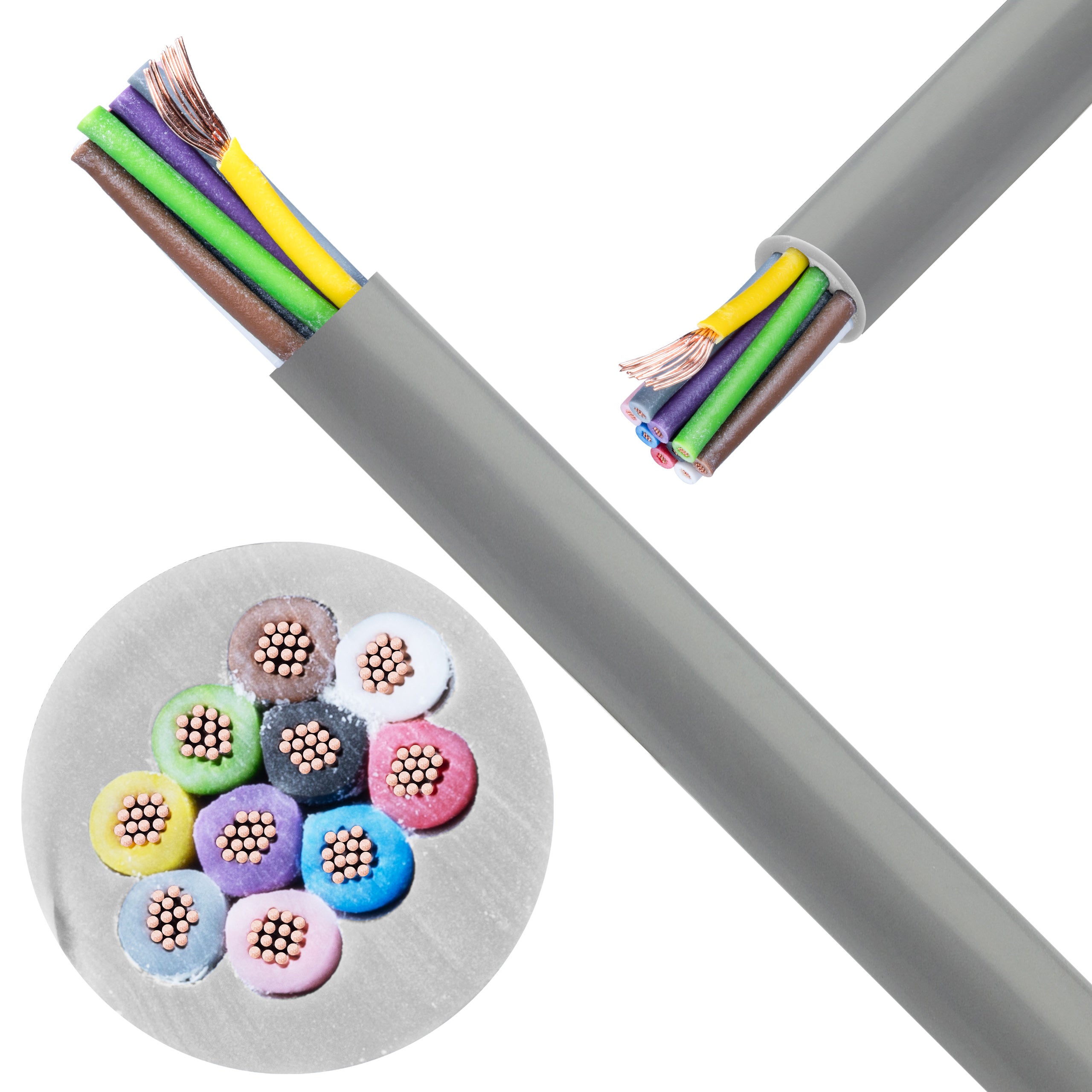 Kabel sterowniczy TECHNOTRONIK LIYY 10x0,25mm2 szary 300/300V olejoodporny linka Technokabel 100m