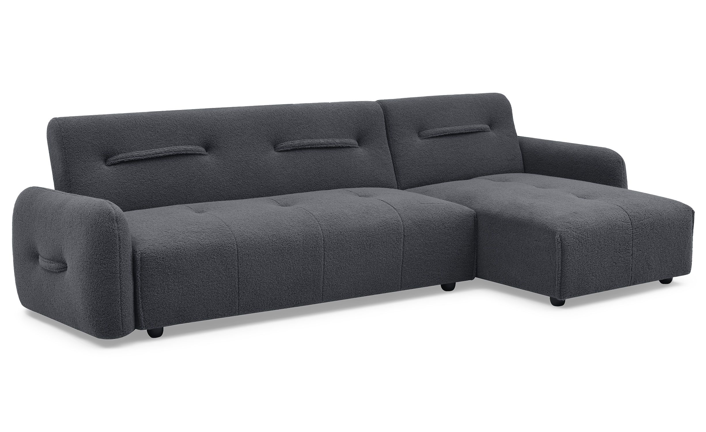 Canapé-lit modulable Cancun tissu bouclette Gris | Leroy Merlin