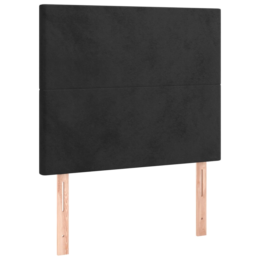 Cadre de lit sans matelas noir 100 x 200 cm en velours - 9