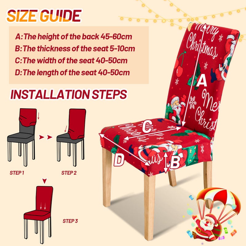 Copertura della sedia 12pcs copertura della sedia di Natale copertura della sedia di Natale per la decorazione del partito Copri sedia - 2
