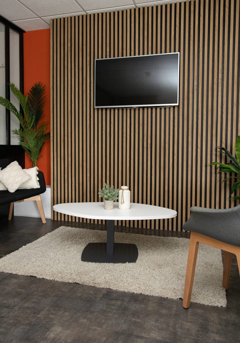 Lot De 2 Panneaux Acoustiques En Bois Et Feutre - Décoration Murale à Lattes, Style Industriel - Foncé Noyer 94.5x12.6 Pouces