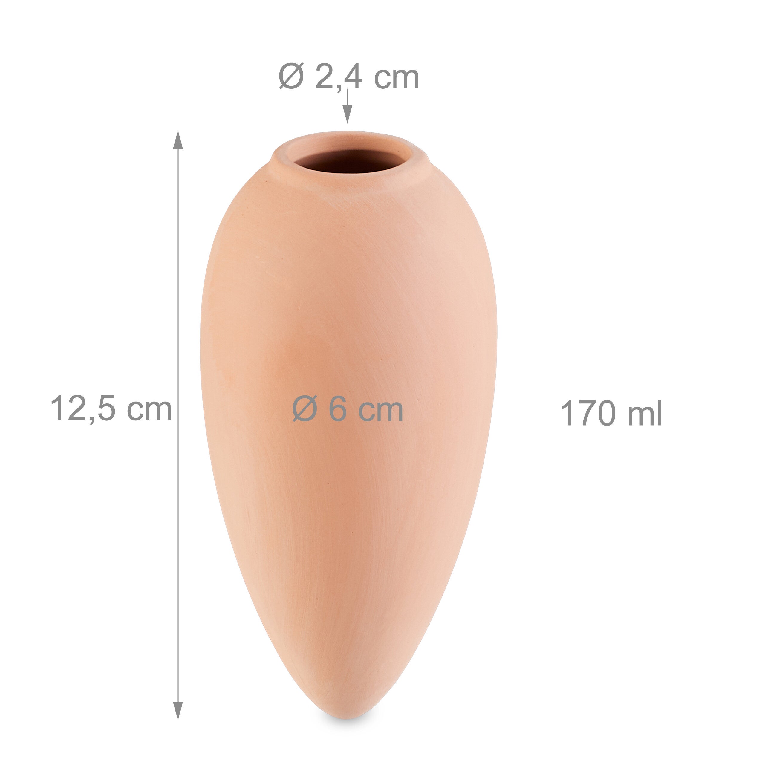 Cône d'arrosage terre cuite, 6 pièces, 170 ml, pour plantes d'intérieur et balconnières, terracotta, Relaxdays - 4