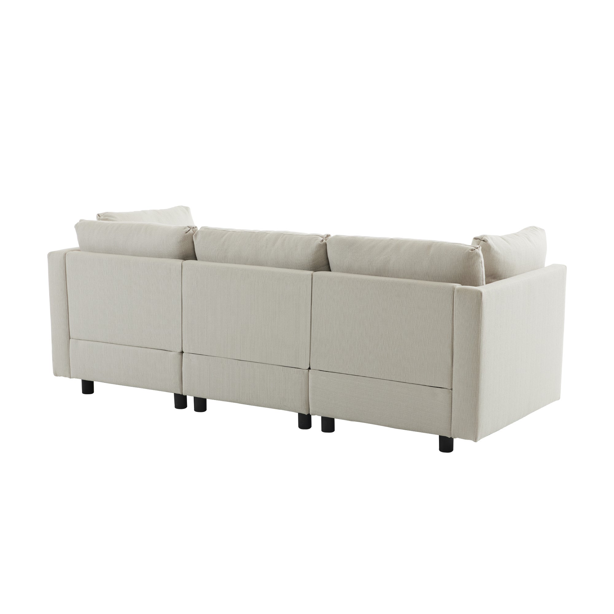 Canapé 3 places - canapé d'angle L avec pouf, mobilier rembourré, adapté pour salon - 7