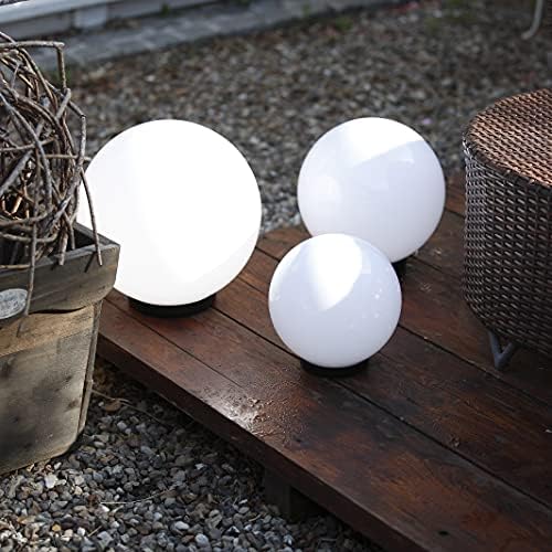 Globe Lampe Ø 30 cm Balle 230 Volts Außen IP44 E27 Éclairage Décoratif Extérieur Avec Plaque de Base Pour Jardin Et Terrasse Blanc - 2