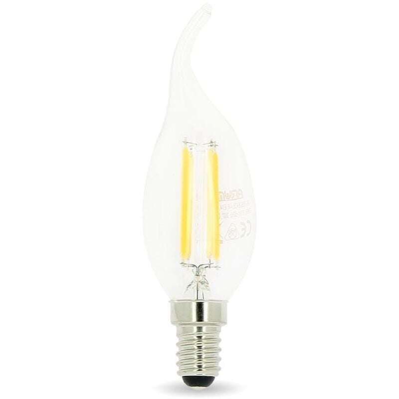 Lot de 10 Ampoules LED Flamme E14 4W filament Eq 40W Blanc chaud - 2