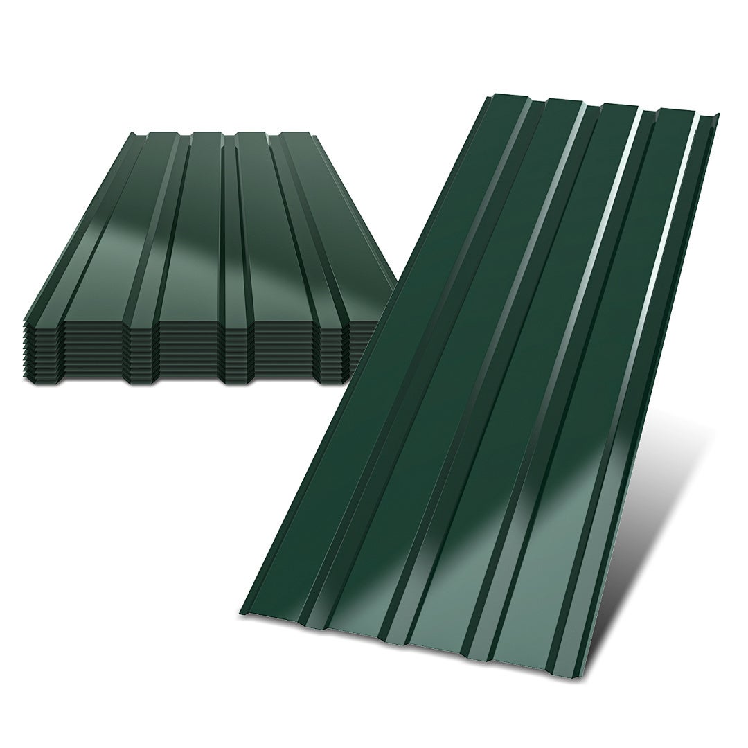12x chapas onduladas grecadas para tejado, tôles profilées 115x45cm=6m² galvanisé résistant intempéries tôle ondulée trapézoïdale