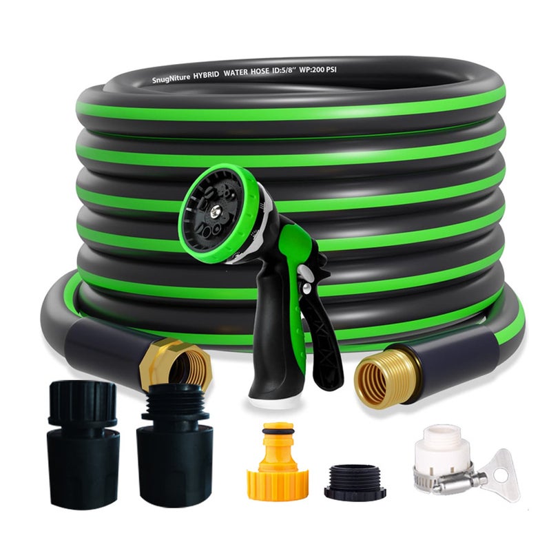 Wąż ogrodowy o długości m wytrzymały i lekki elastyczny wąż do wody z zestawem dysz rozpylających do użytku na zewnątrz każdych warunkach pogodowych